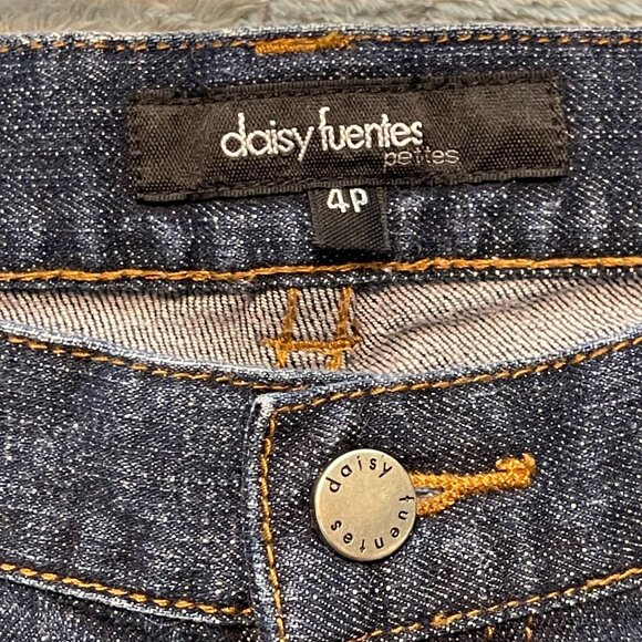 Women Y2K Hip Hop Rhinestone Indigo Low Rise Stretch Bootcut Flare Denim Jean 4P - Picture 5 of 11